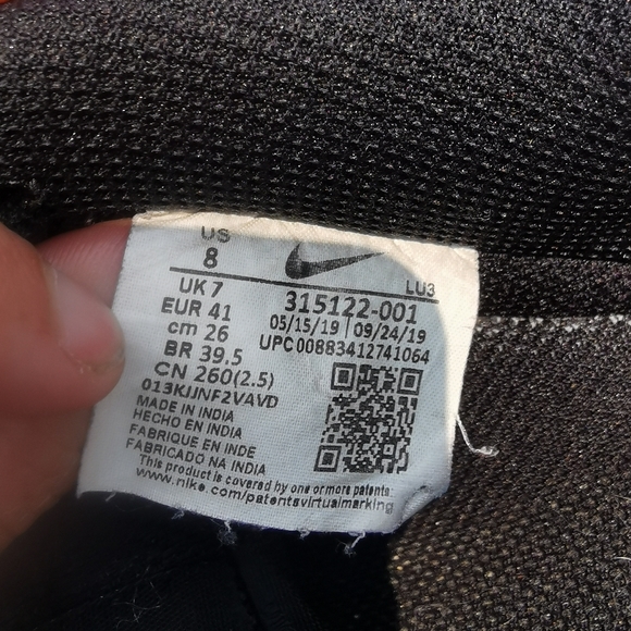 NIKE Mens Size 8 Black multi coloured painted sneakers basketball Air Force 1 - Picture 5 of 11